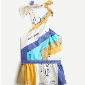 J. Crew Halter top in sail-away Ratti